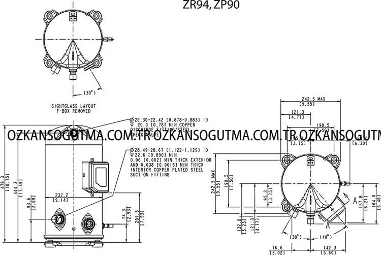 Zp 455 Copeland ZP90 KCE TFD 455 8 HP Scroll Kompresör